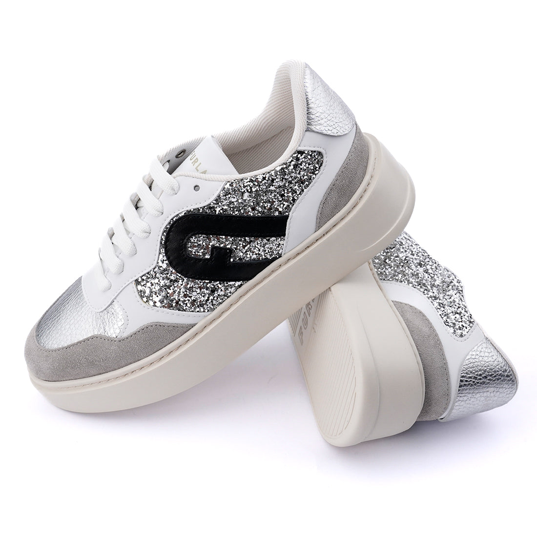 Furla Lace up Glitter Sneakers