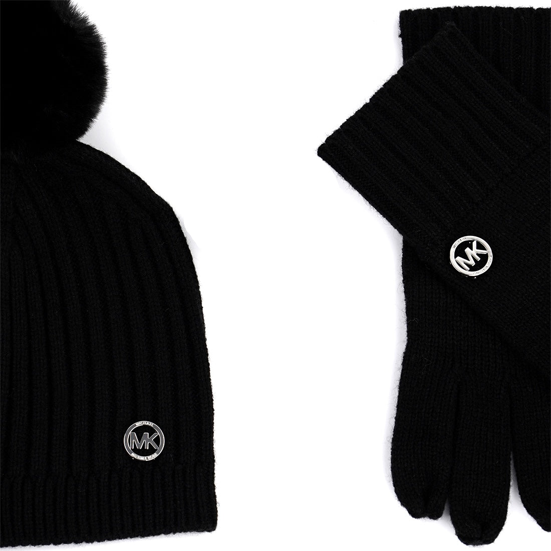 MK women set hat/scarf black