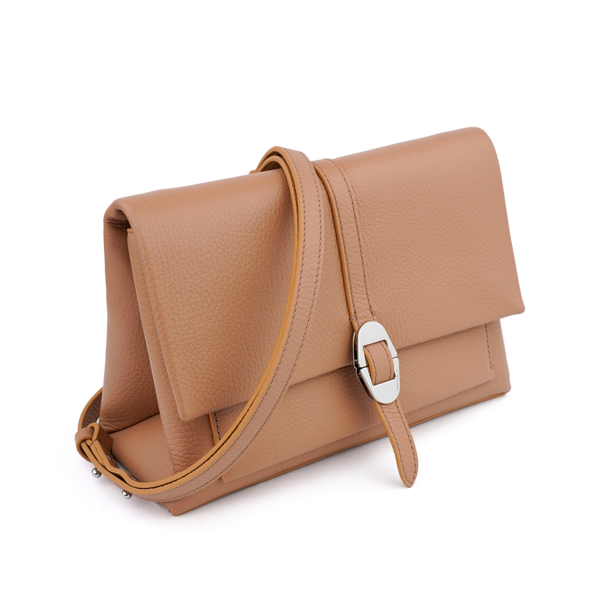 Geanta Coccinelle Dorian Small Bej – Crossbody cu Bareta Detasabila si Clutch