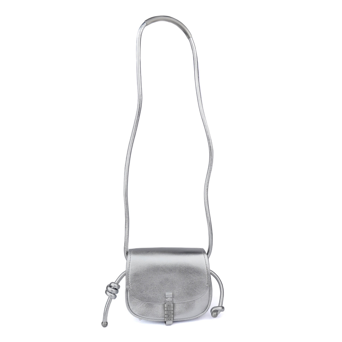 Geanta Pinko Saddle micro silver