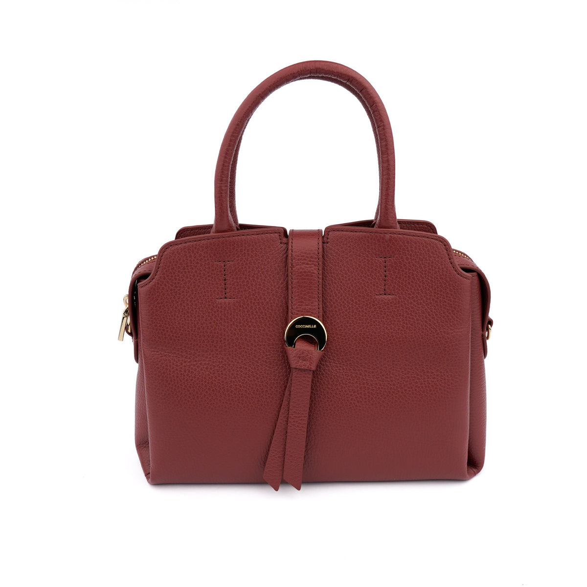Geantă Coccinelle Rania Satchel din Piele Naturală – Cărămiziu Închis