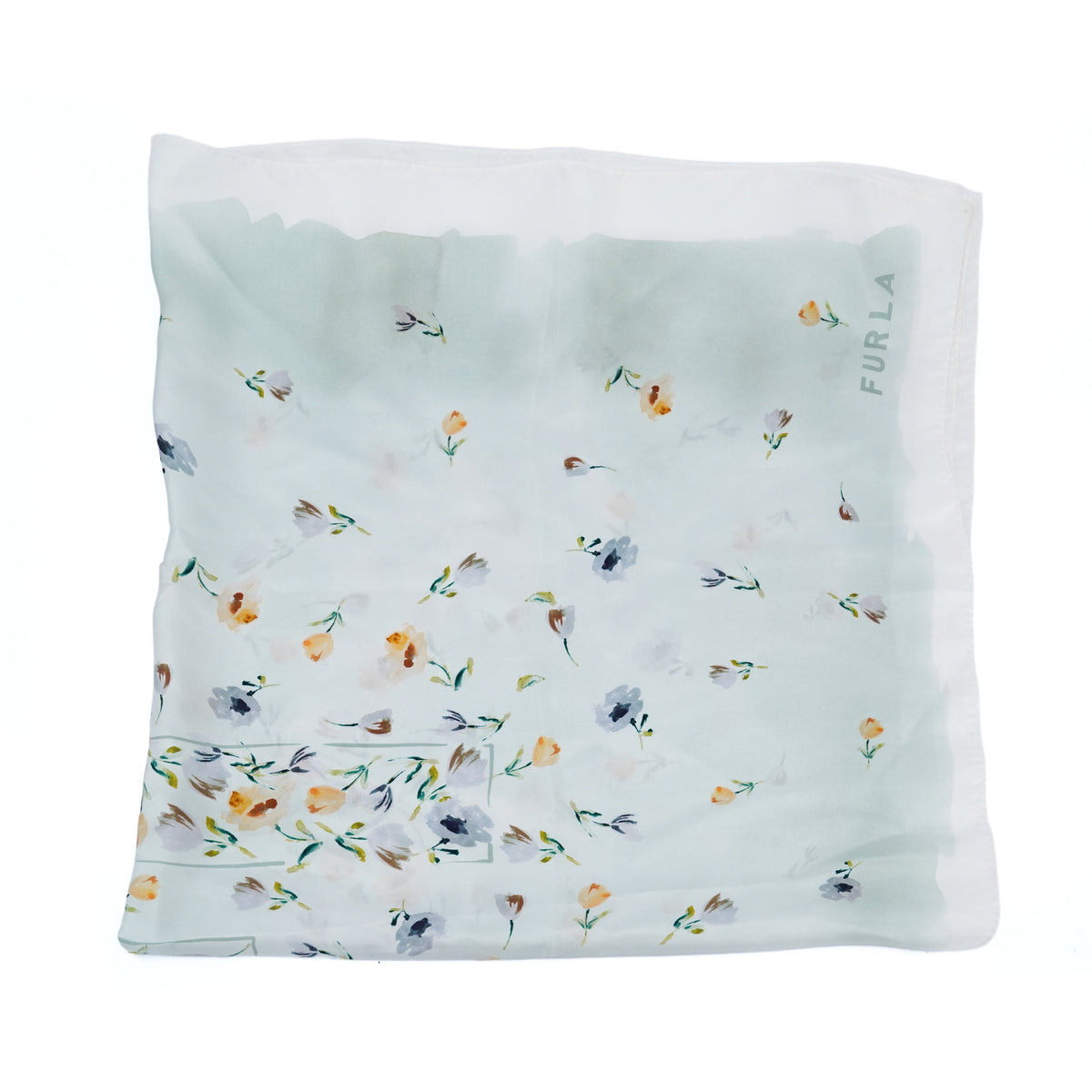 Eșarfă Furla din mătase naturală 90x90 cm – imprimeu floral