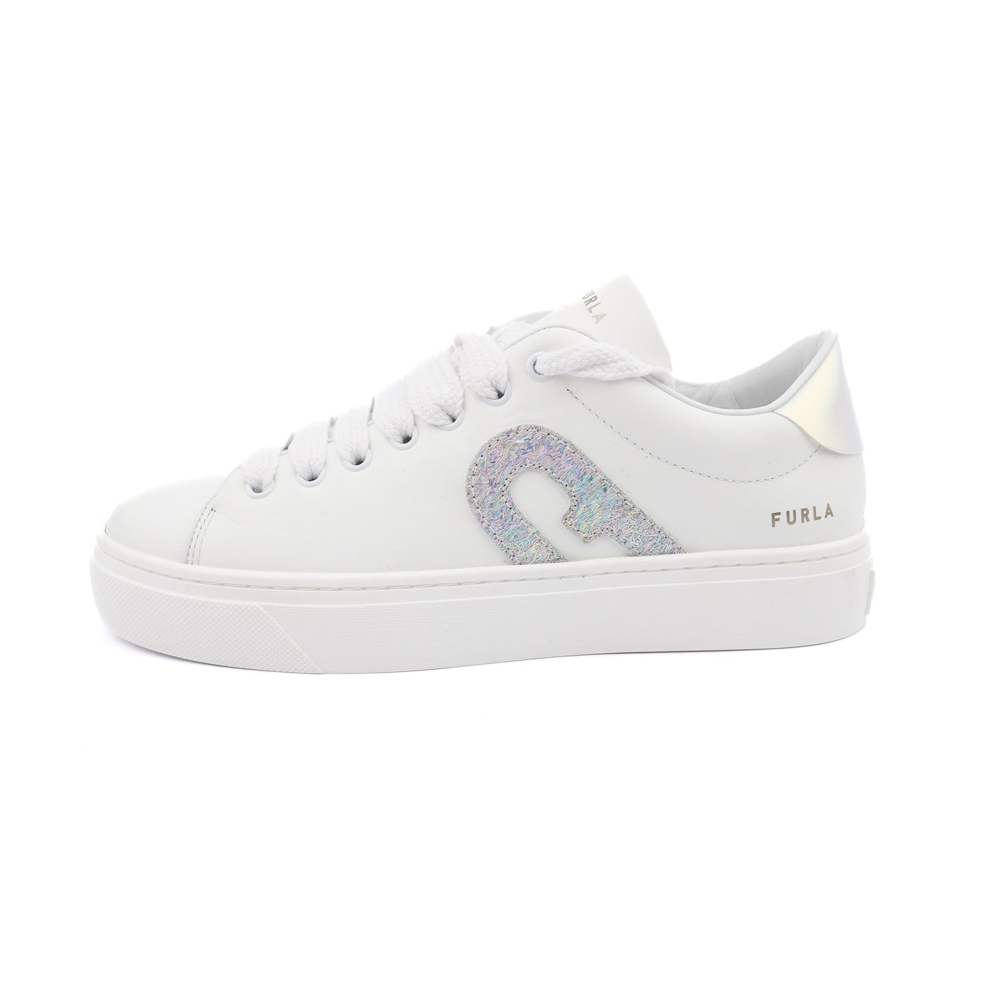 Adidasi din piele Furla Lace-up all white