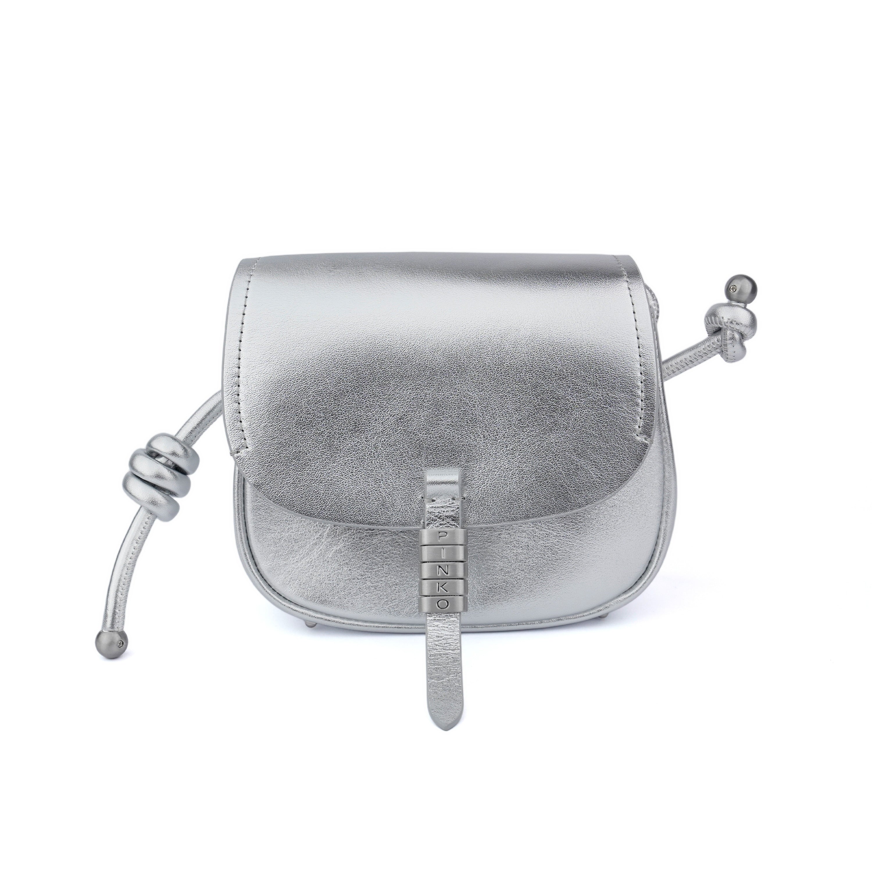 Geanta Pinko Saddle micro silver
