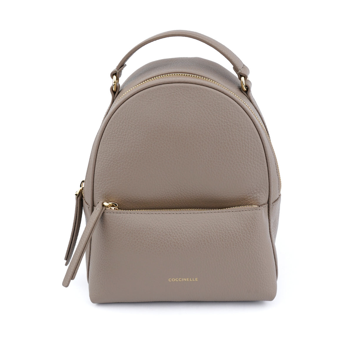 Rucsac Coccinelle Alexis small din piele naturala - Taupe
