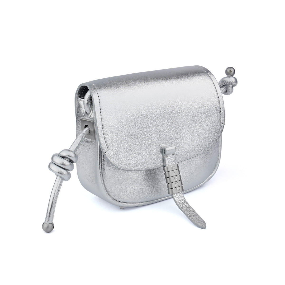 Geanta Pinko Saddle micro silver