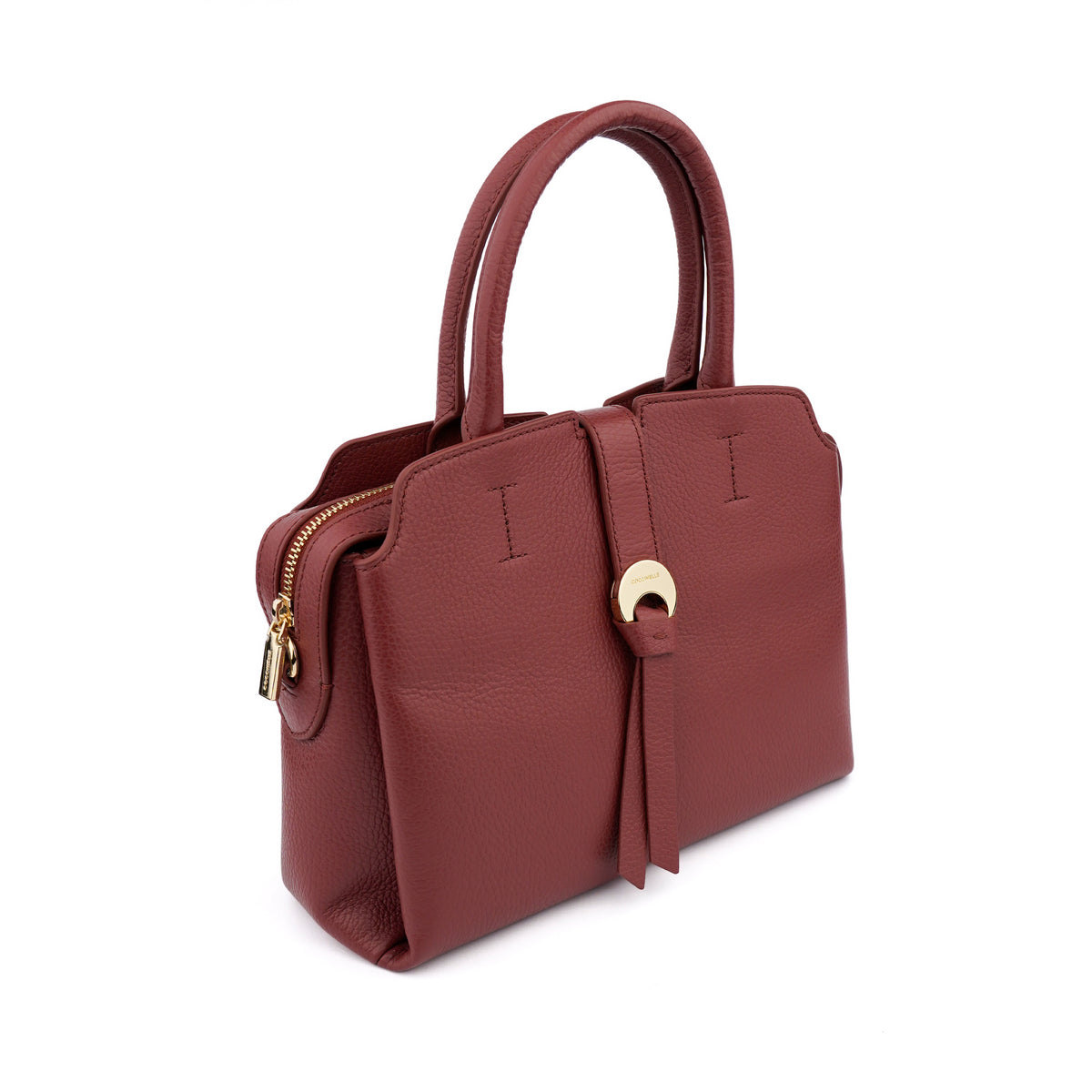 Geantă Coccinelle Rania Satchel din Piele Naturală – Cărămiziu Închis