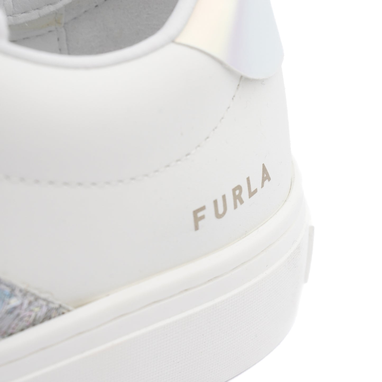 Adidasi din piele Furla Lace-up all white