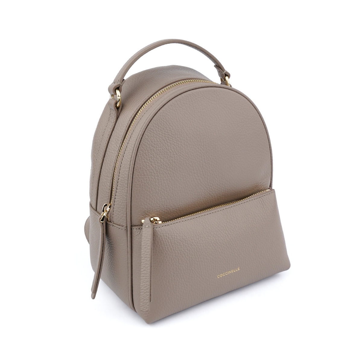 Rucsac Coccinelle Alexis small din piele naturala - Taupe