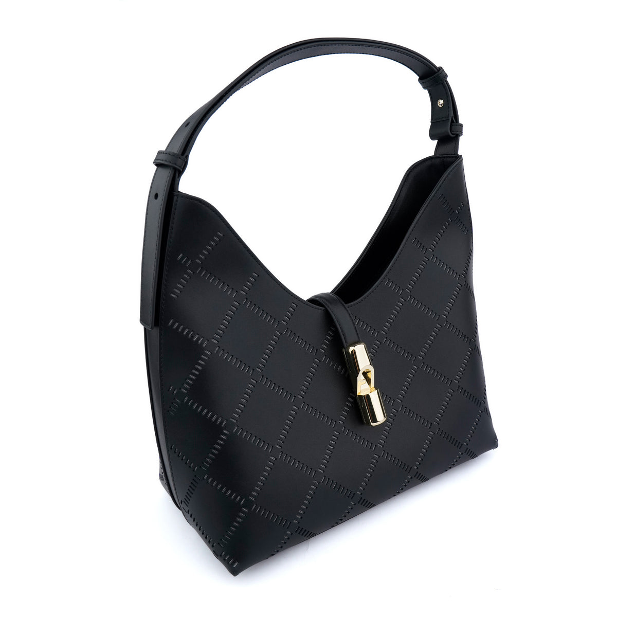 Geanta de umar Furla Goccia Medium Hobo – neagra