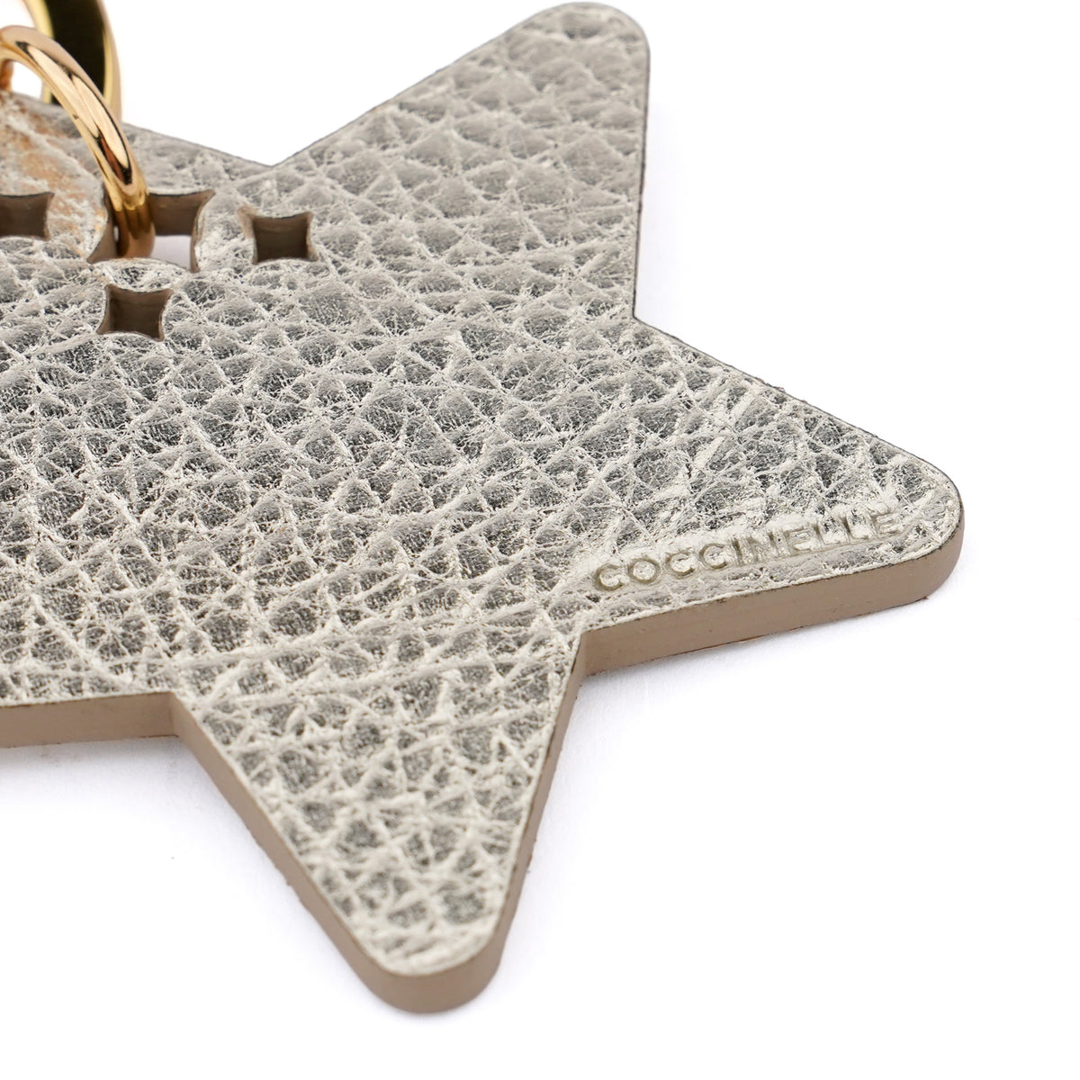 Charm Coccinelle din piele naturală pentru geantă – Pale Gold