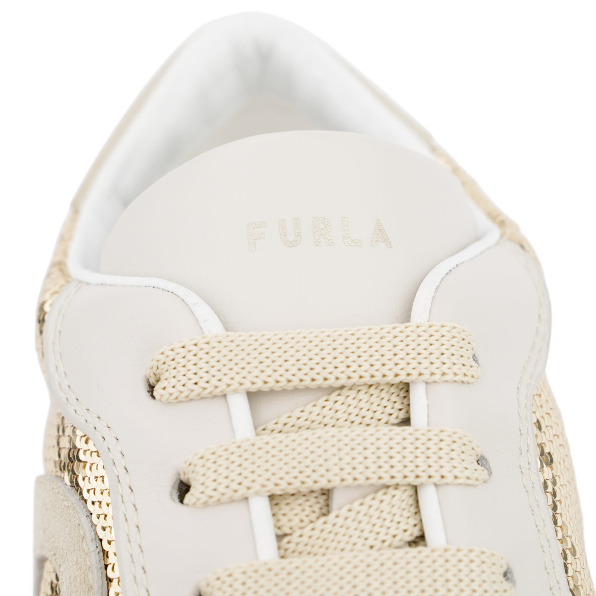 Sneakers Furla Enjoy Lace-Up din piele naturală – Marshmallow