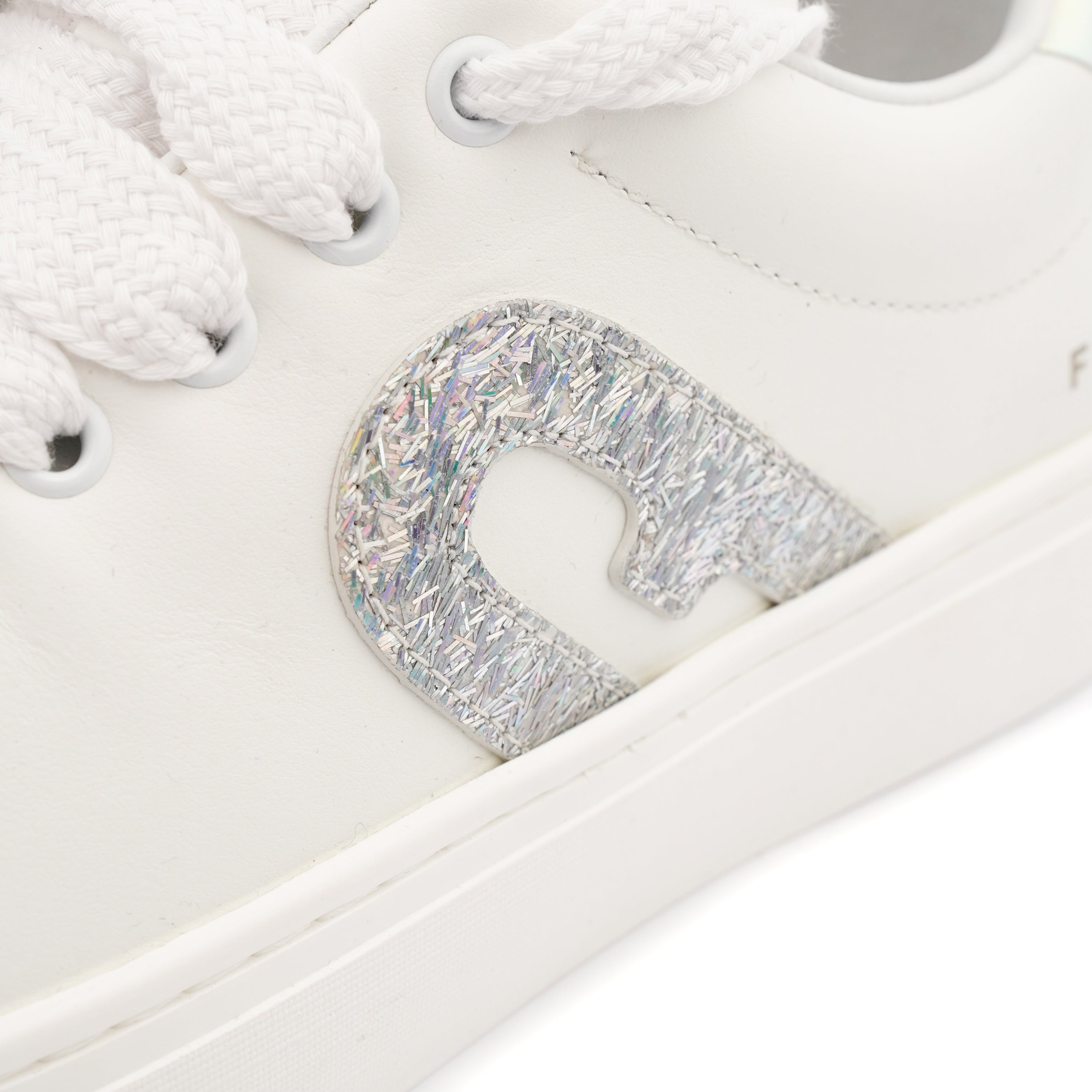Adidasi din piele Furla Lace-up all white