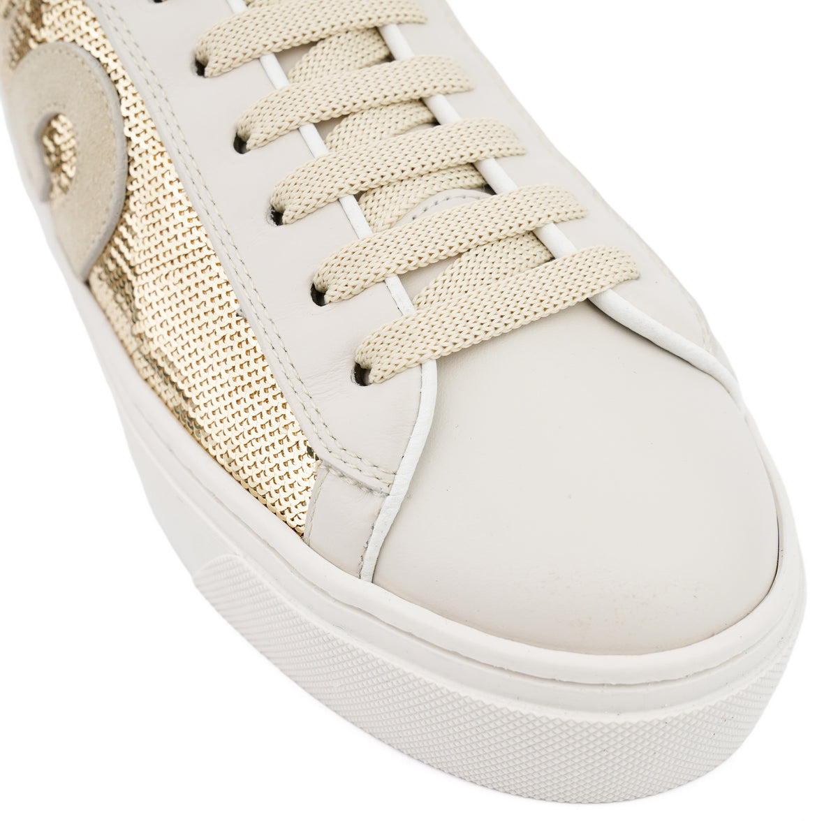 Sneakers Furla Enjoy Lace-Up din piele naturală – Marshmallow