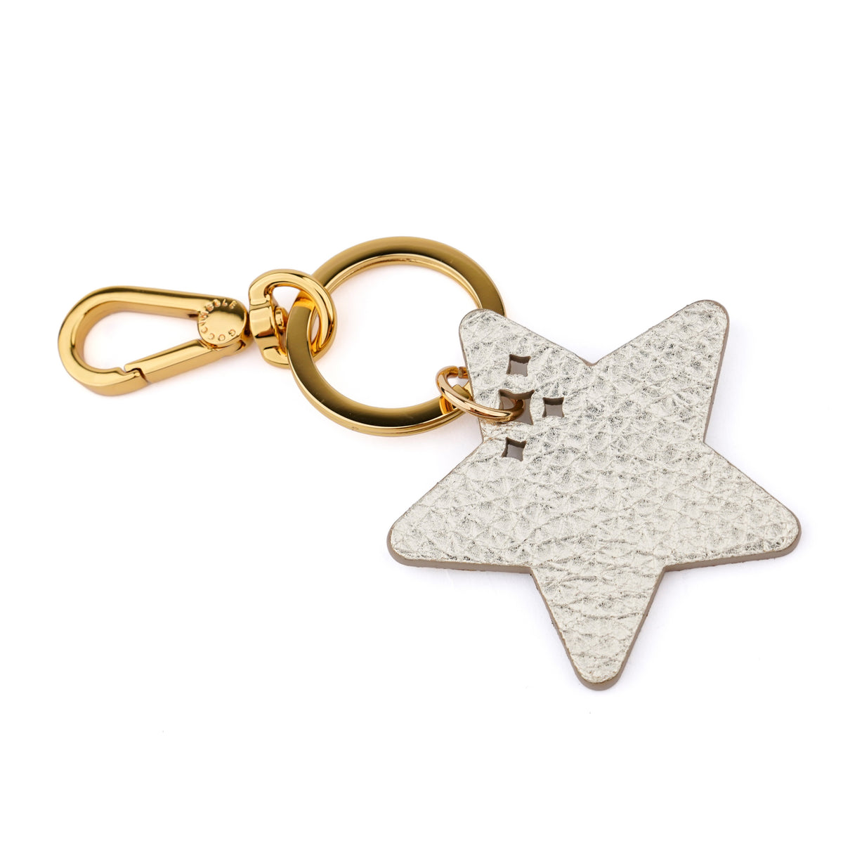 Charm Coccinelle din piele naturală pentru geantă – Pale Gold