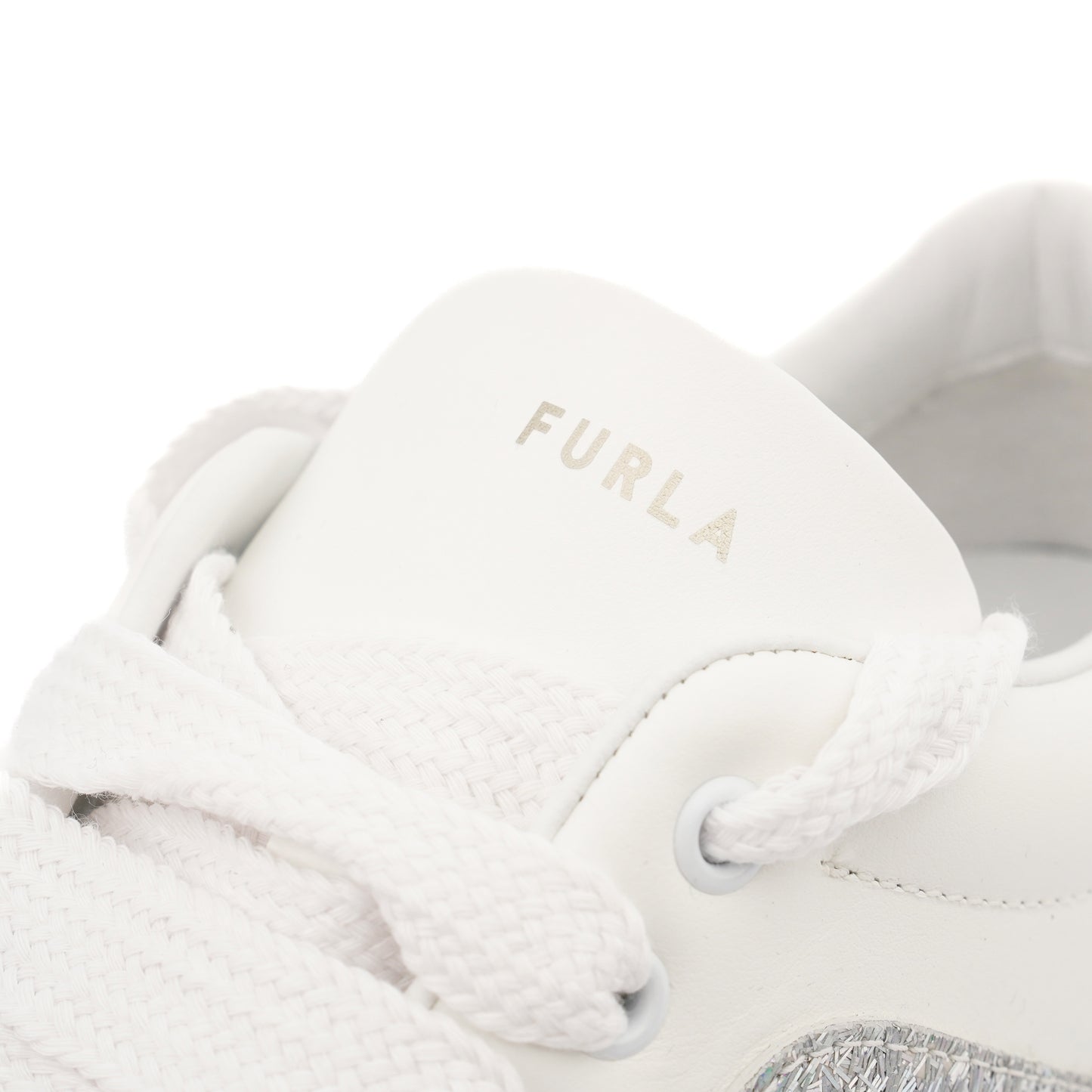 Adidasi din piele Furla Lace-up all white