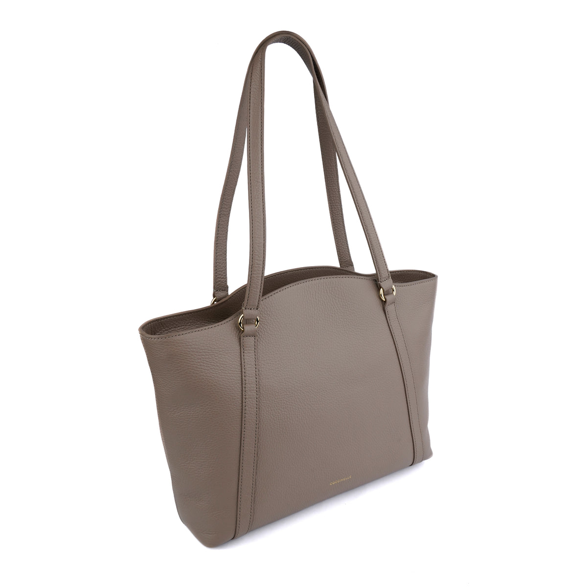 Geanta shopper din piele naturala Coccinelle Alexis taupe