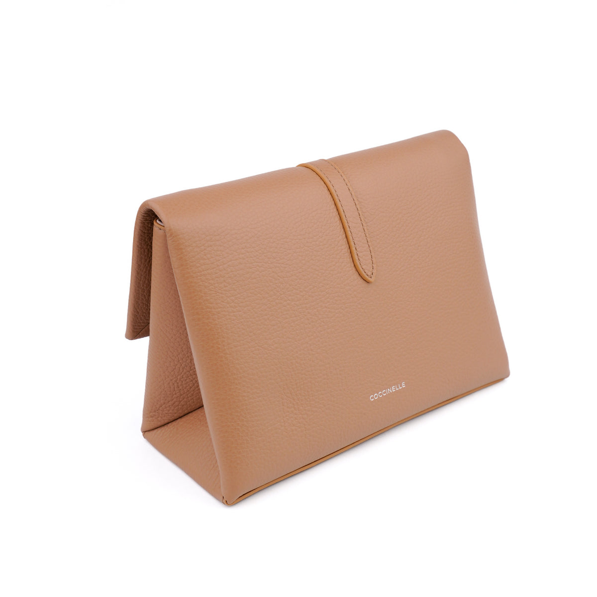 Geanta Coccinelle Dorian Small Bej – Crossbody cu Bareta Detasabila si Clutch