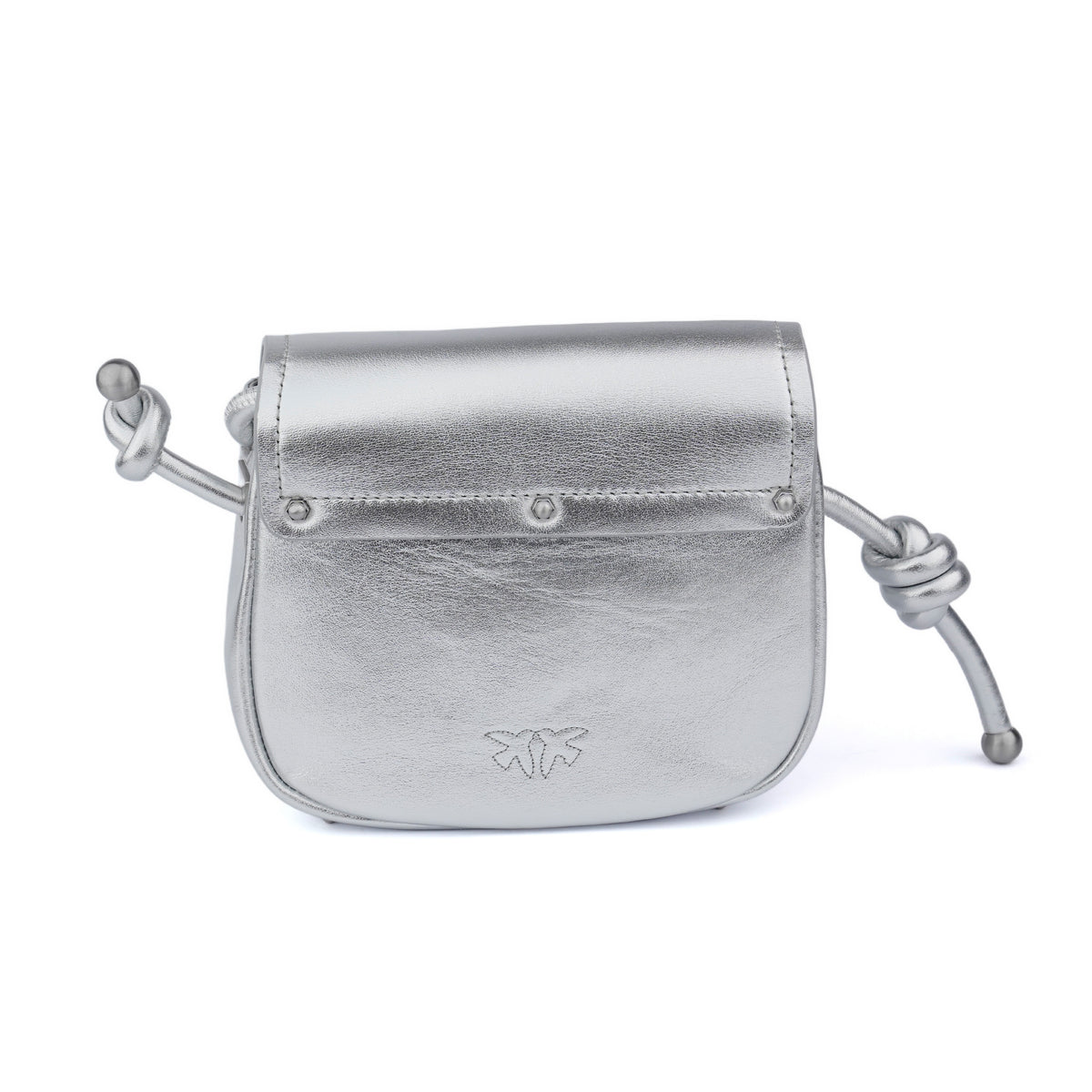 Geanta Pinko Saddle micro silver
