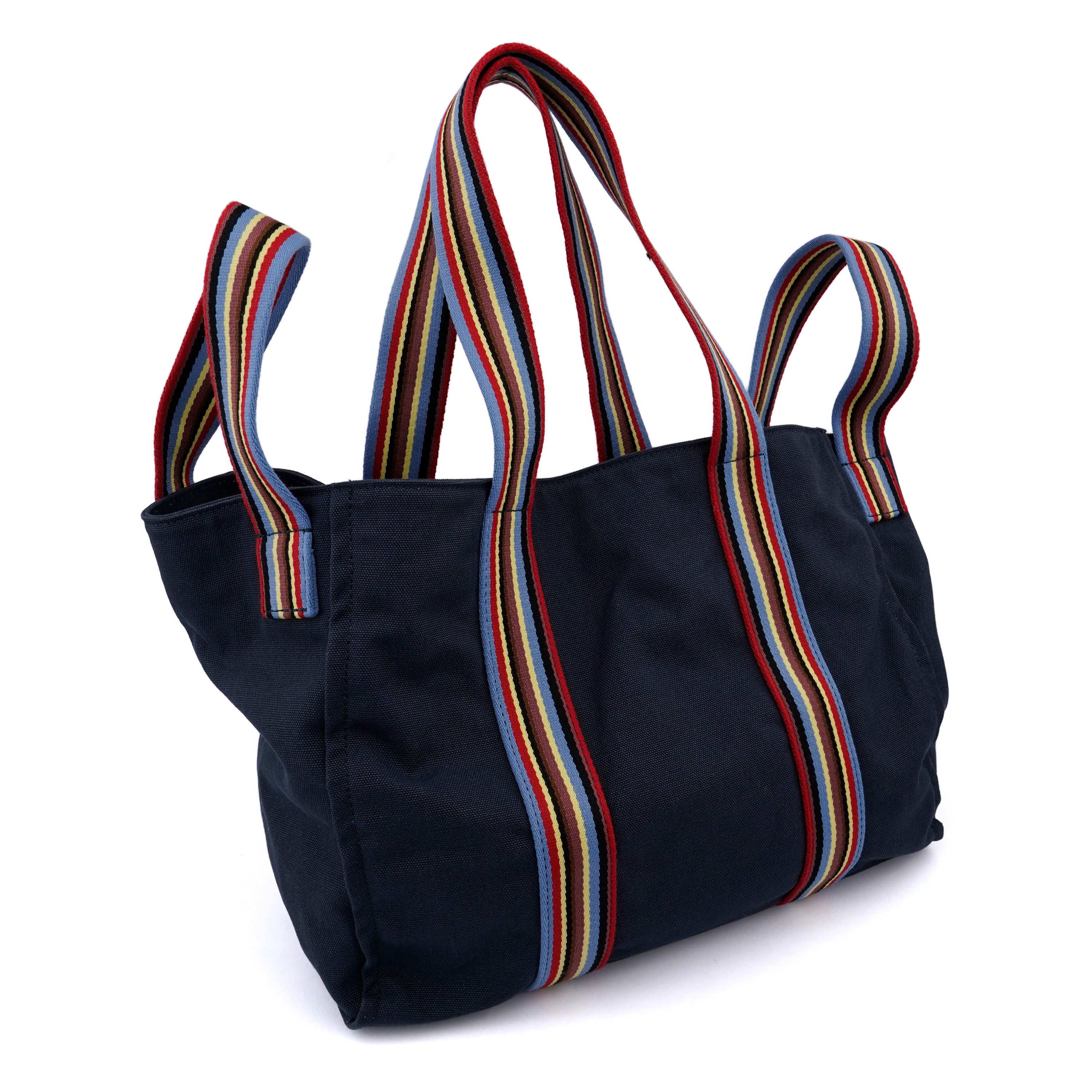 Geanta , Coccinelle shopper canvas Berry bleumarine