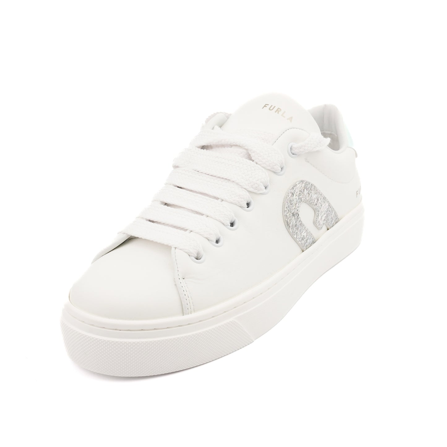 Adidasi din piele Furla Lace-up all white