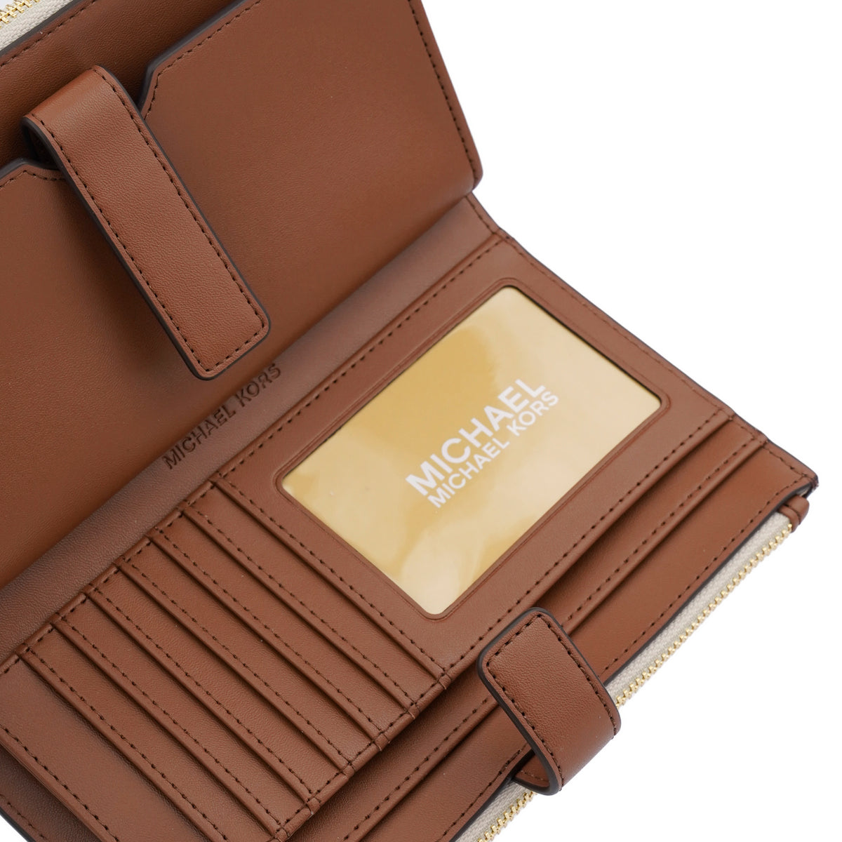Portofel Michael Kors double-zip vanilla