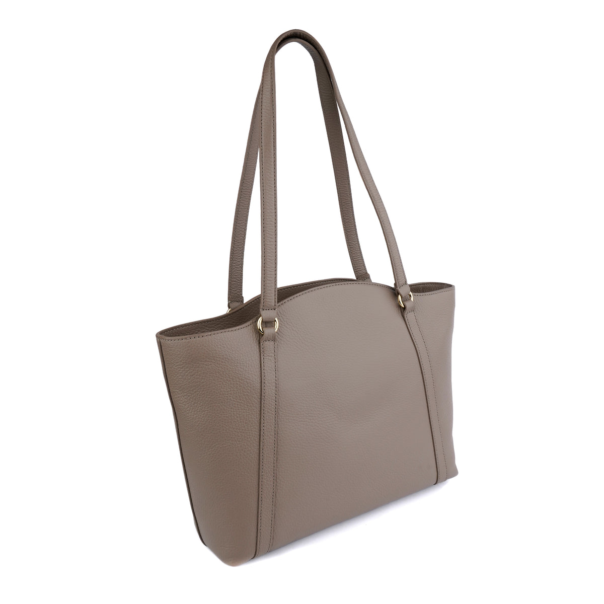 Geanta shopper din piele naturala Coccinelle Alexis taupe