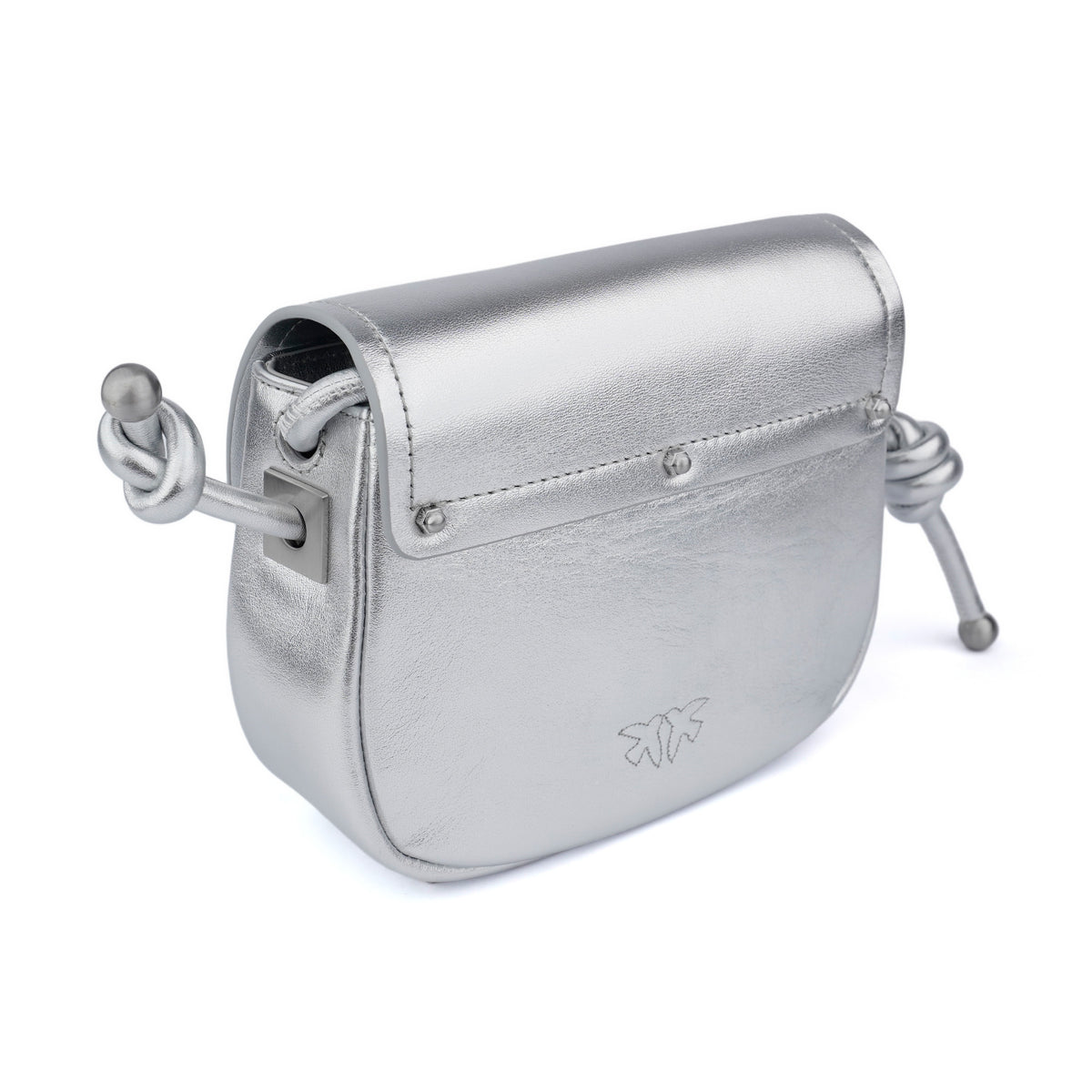 Geanta Pinko Saddle micro silver