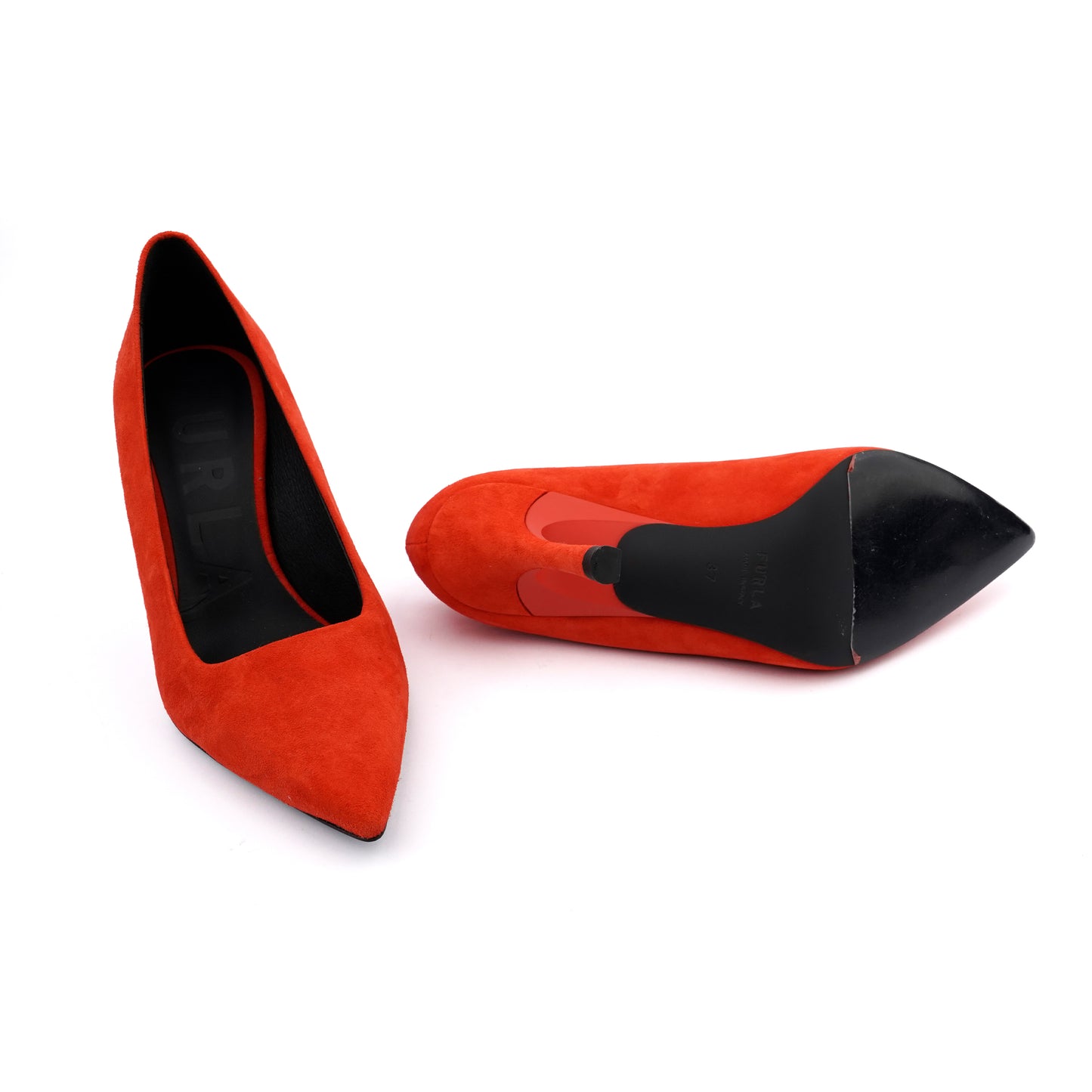 Pantofi cu toc  Furla Code Decollete din piele intoarsă