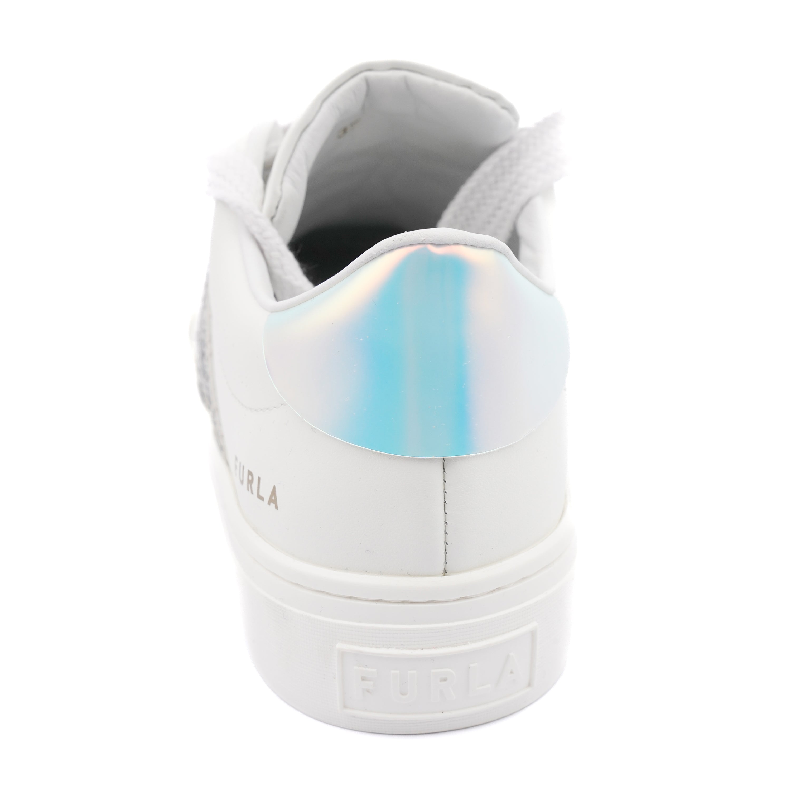Adidasi din piele Furla Lace-up all white