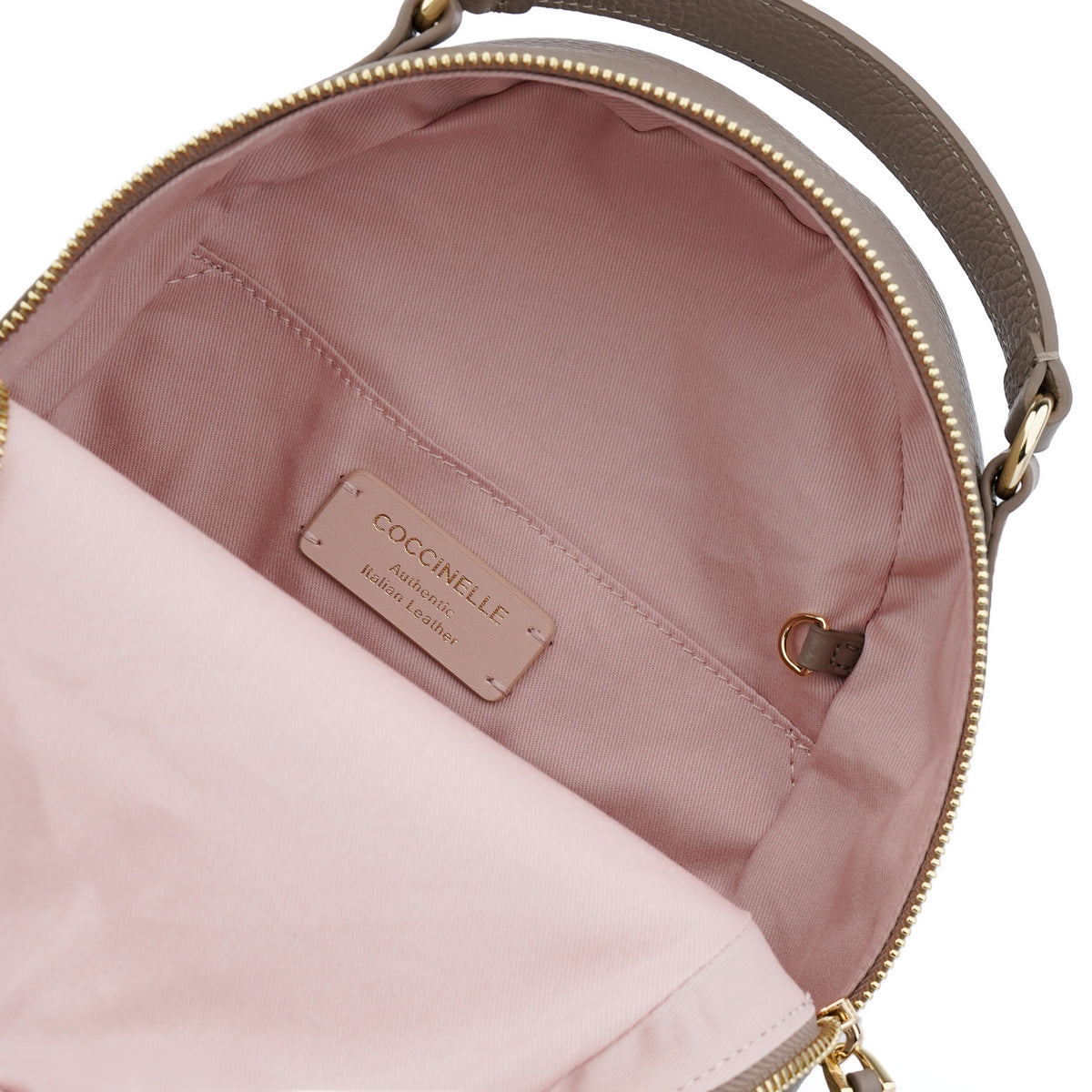 Rucsac Coccinelle Alexis small din piele naturala - Taupe