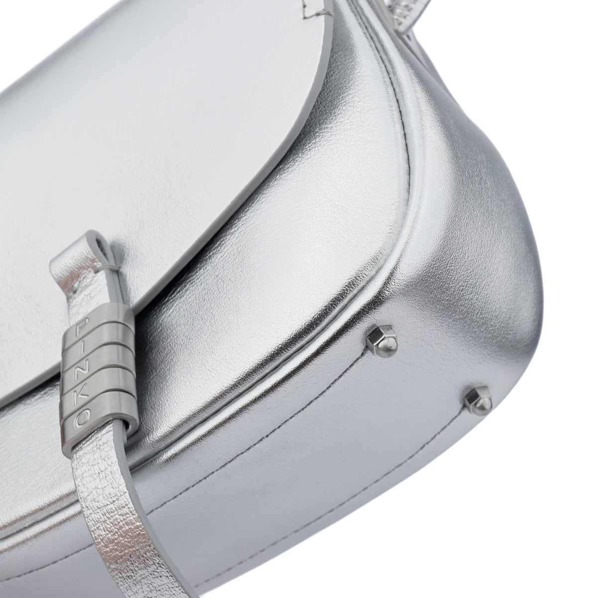 Geanta Pinko Saddle micro silver