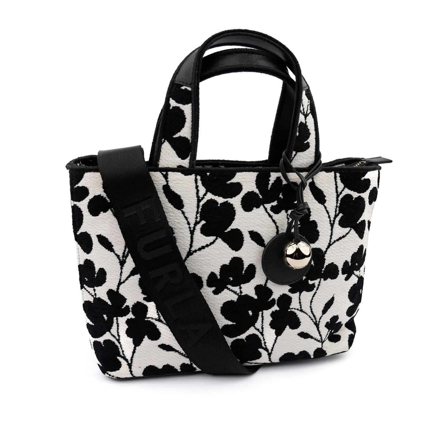 Geantă Furla Alissia tote din jaquard, cu banduliera lată