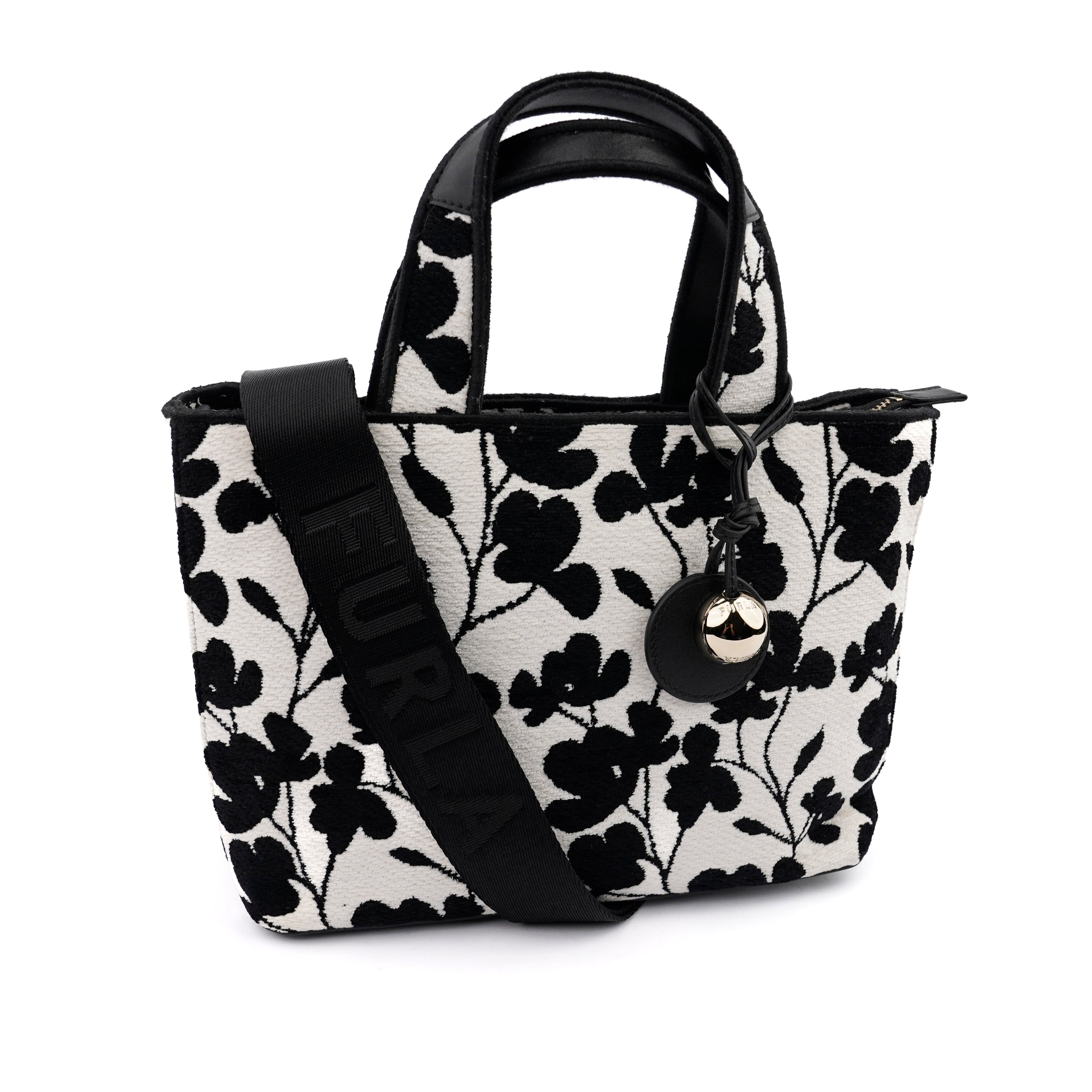 Geantă Furla Alissia tote din jaquard, cu banduliera lată