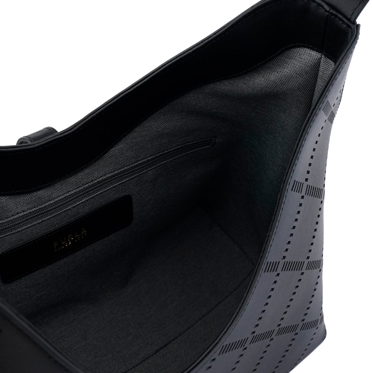 Geanta de umar Furla Goccia Medium Hobo – neagra