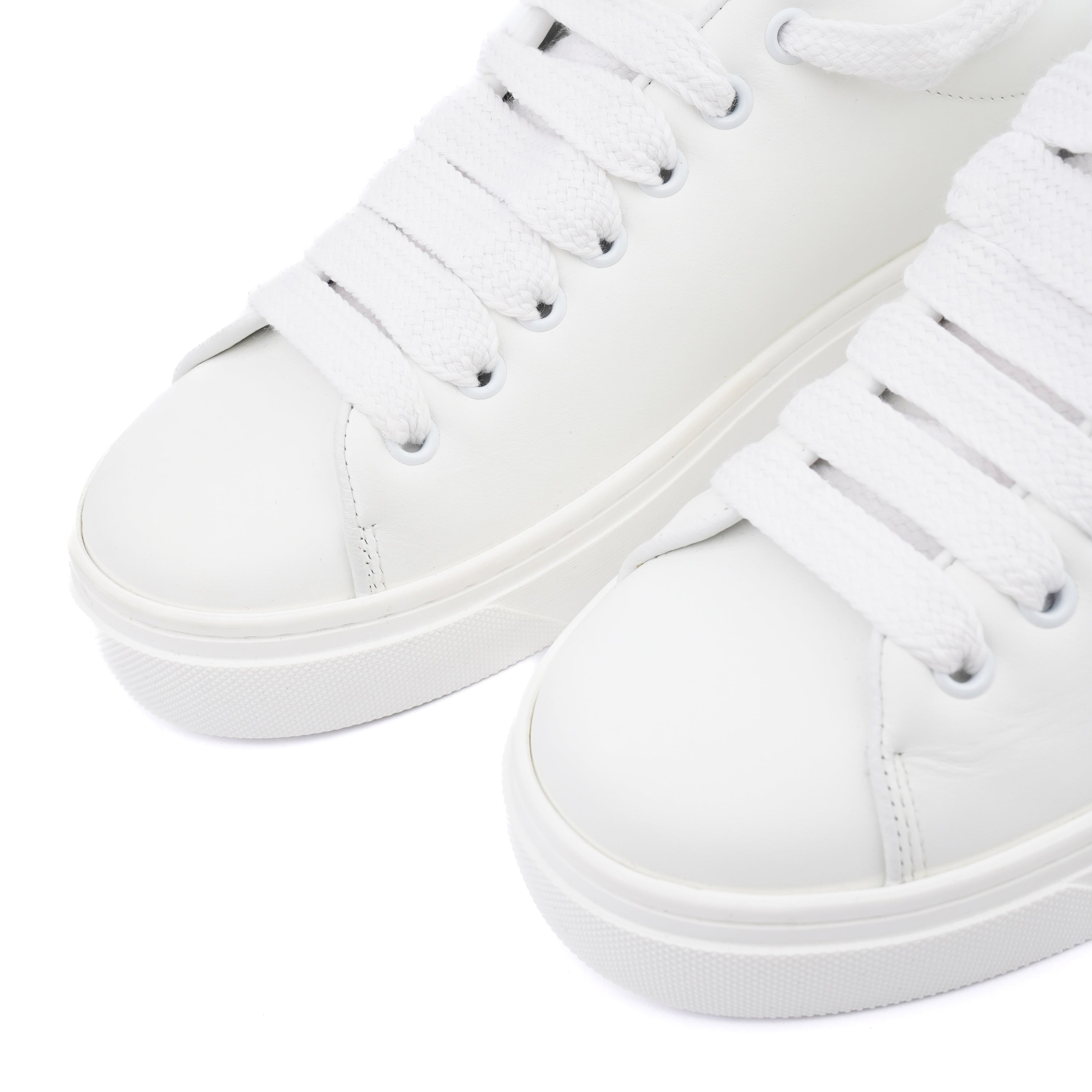 Adidasi din piele Furla Lace-up all white