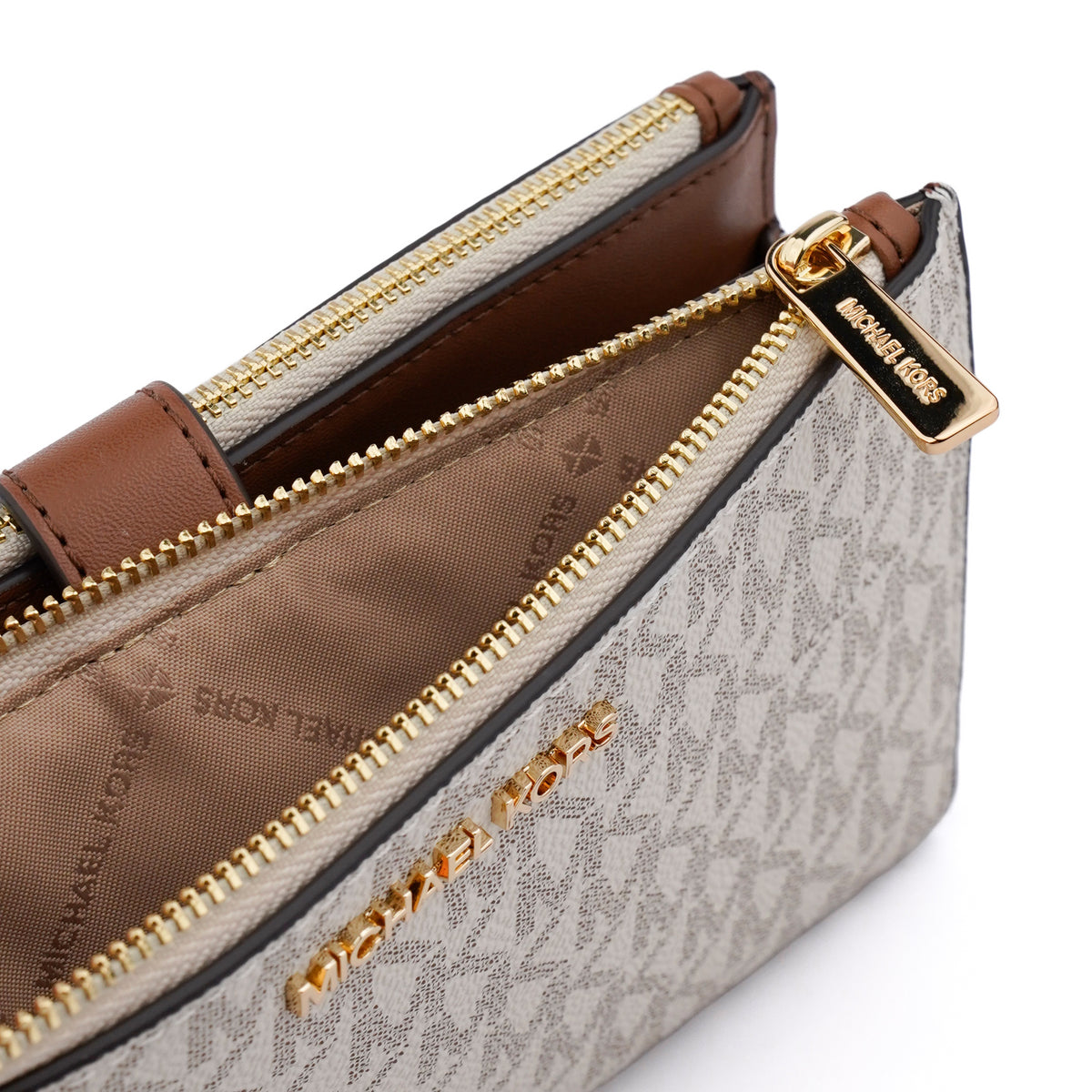Portofel Michael Kors double-zip vanilla
