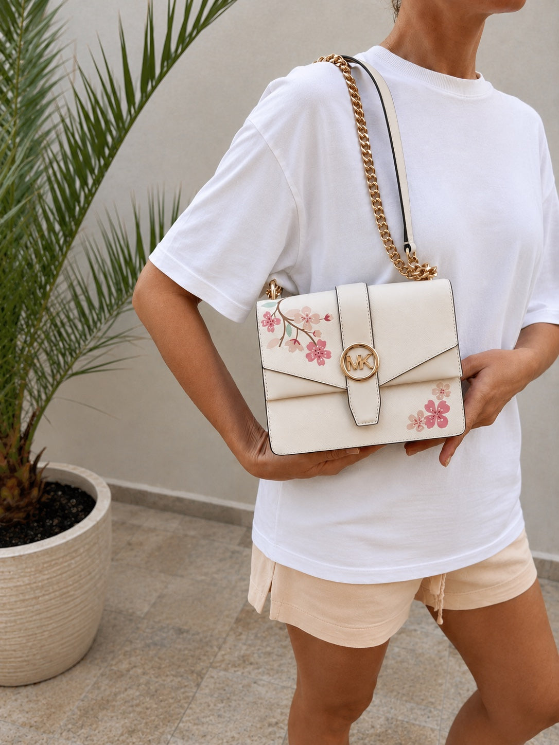 Geanta Chain Crossbody Michael Kors Greenwitch imprimeu floral