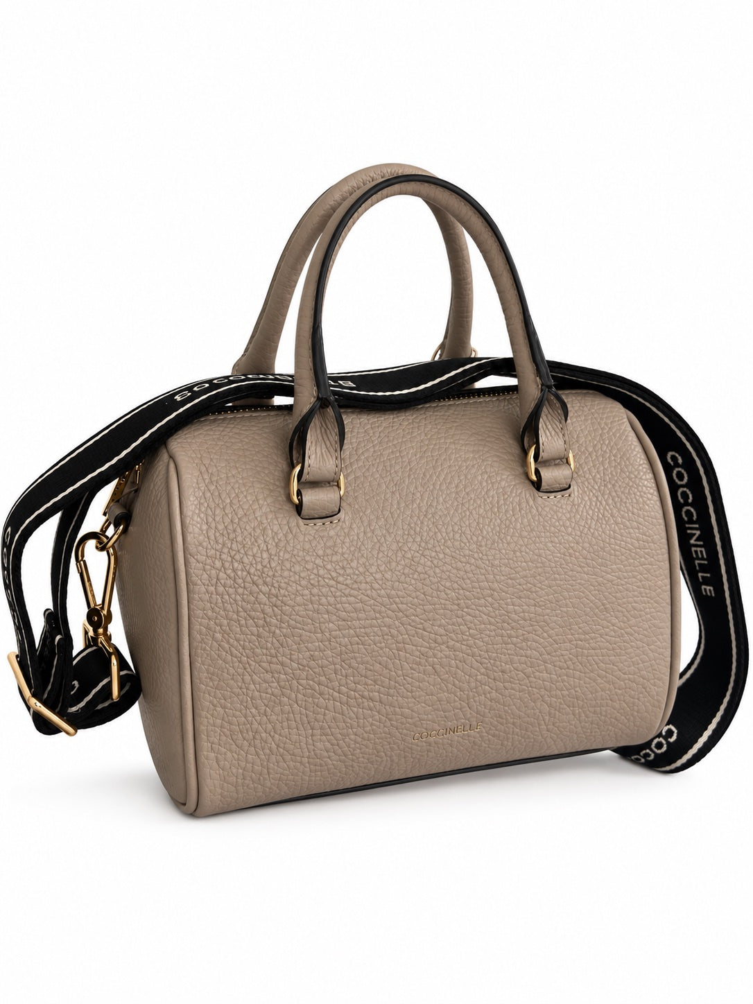 Geantă Bowling Coccinelle Jinny din Piele Naturală – Taupe