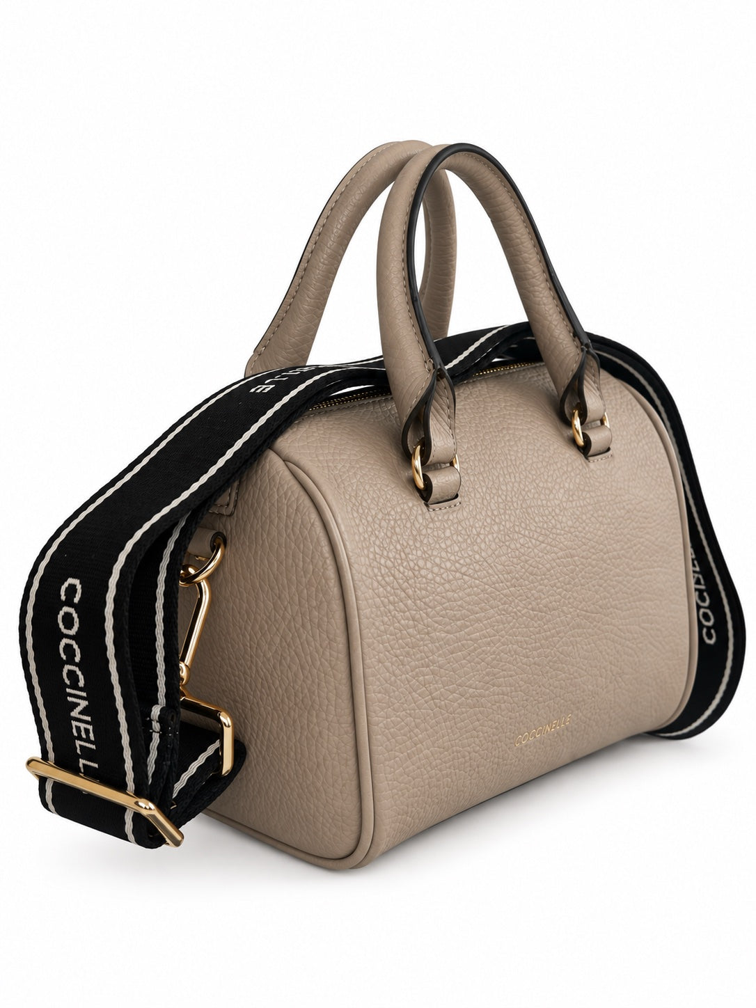 Geantă Bowling Coccinelle Jinny din Piele Naturală – Taupe