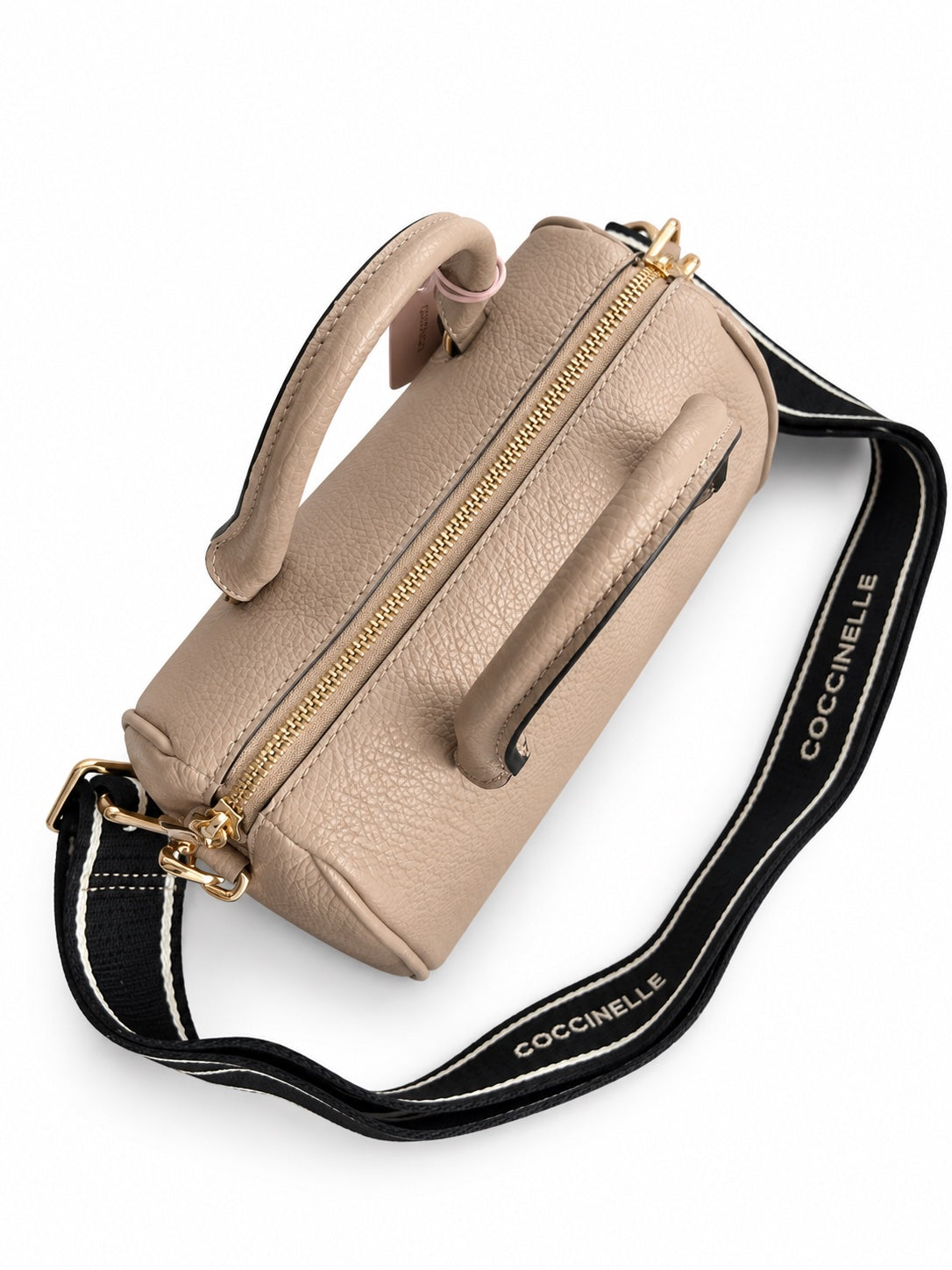 Geantă Bowling Coccinelle Jinny din Piele Naturală – Taupe