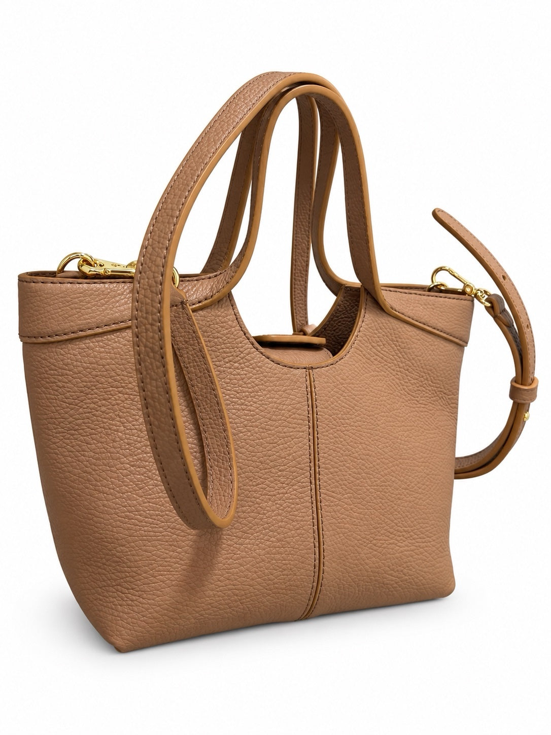 Geantă Coccinelle Babe Tote Small din Piele Naturală – Camel