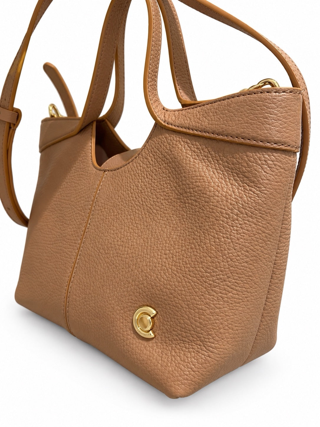 Geantă Coccinelle Babe Tote Small din Piele Naturală – Camel