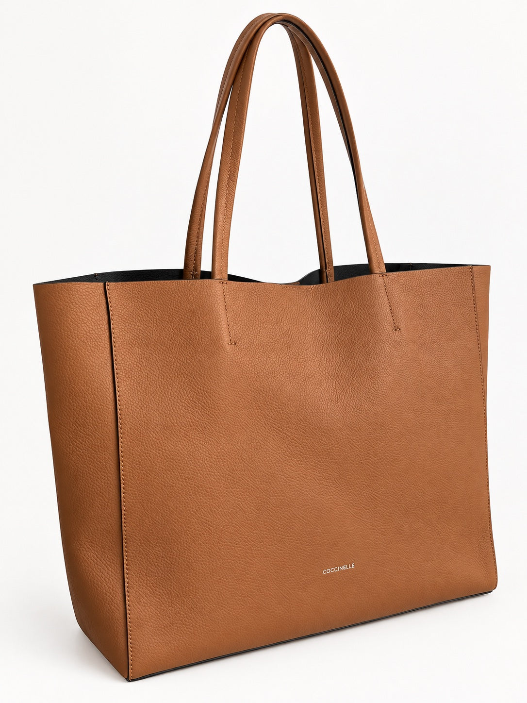 Geantă Coccinelle Shopper Large din Piele Naturală – Cognac