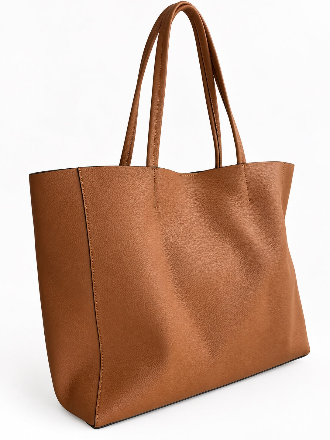 Geantă Coccinelle Shopper Large din Piele Naturală – Cognac