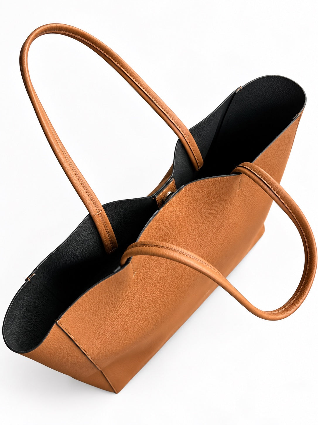 Geantă Coccinelle Shopper Large din Piele Naturală – Cognac