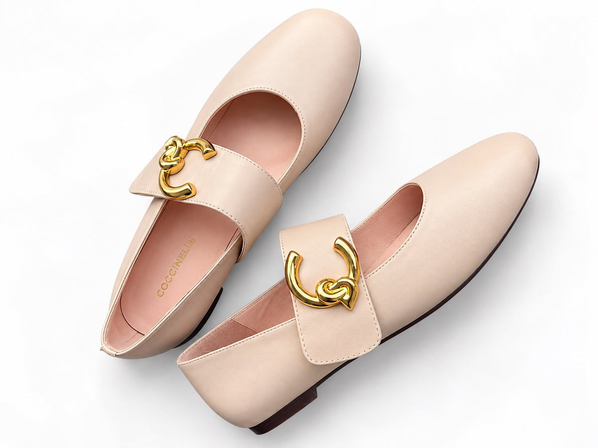 Pantofi Coccinelle C-Me din Piele Naturală – Nude