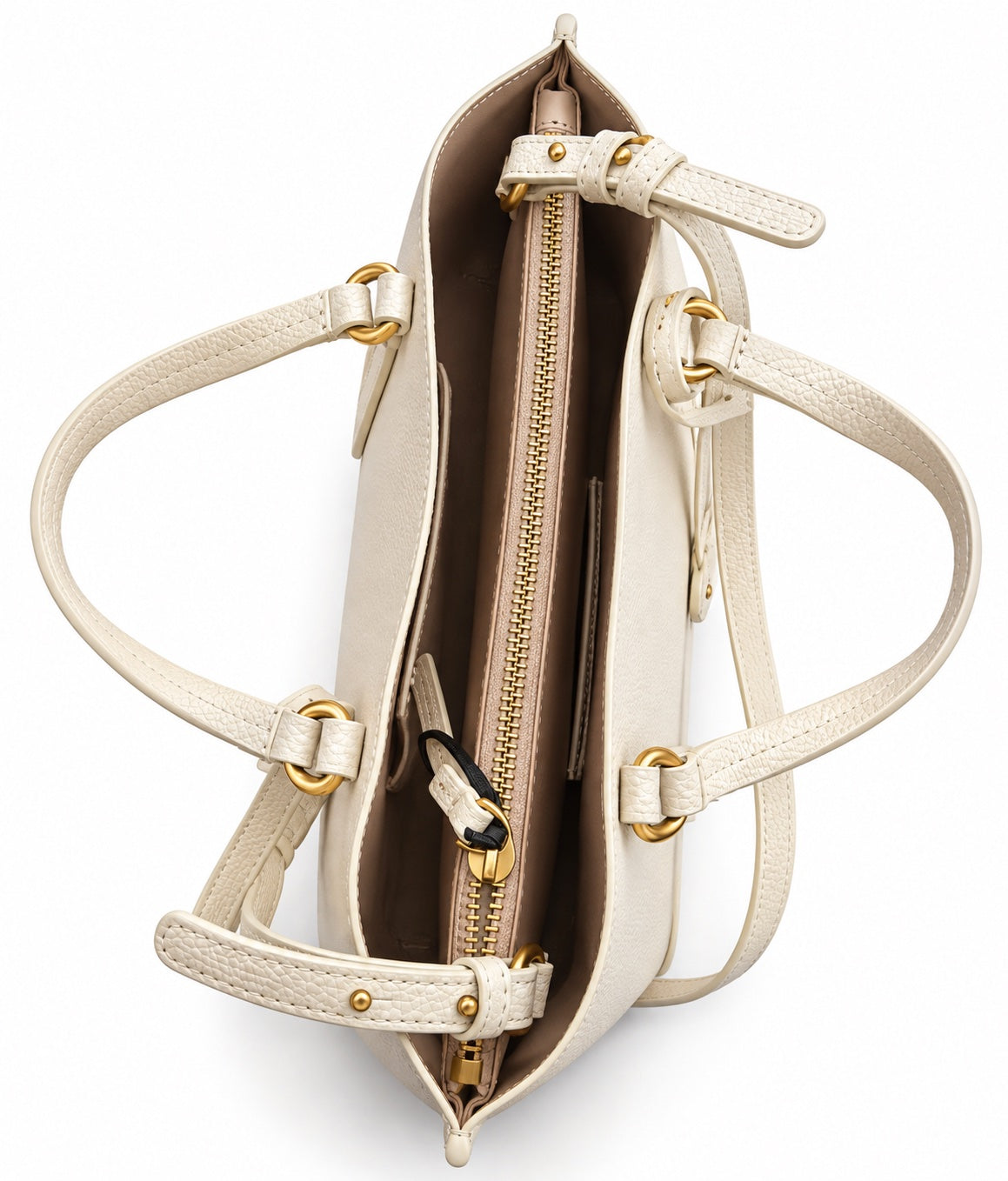 Geantă Pinko Carrie Small Tote din Piele – Ivory