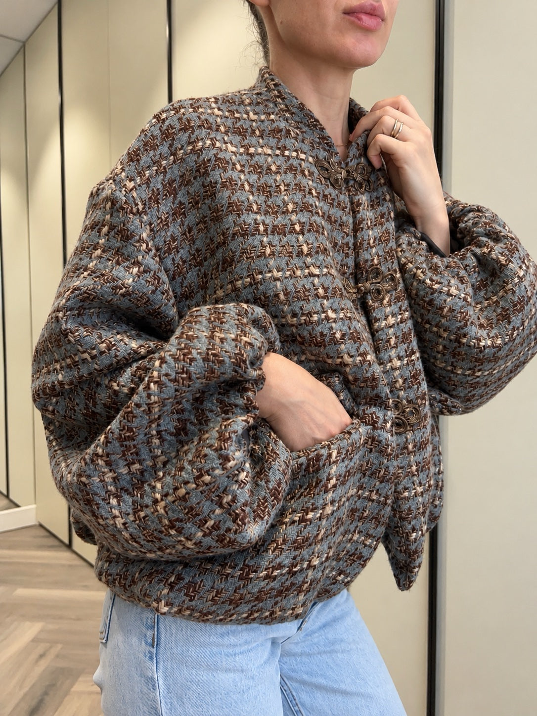 Jachetă Damă MIHO'S din Tweed, Croială Oversized