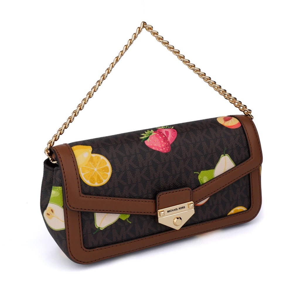 Geantă Michael Kors Soho small Summer Fruits,maro